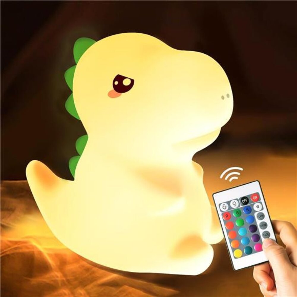 One Fire Dinosaurs Night Lamp, Remote 16 Colors Baby Night Lights